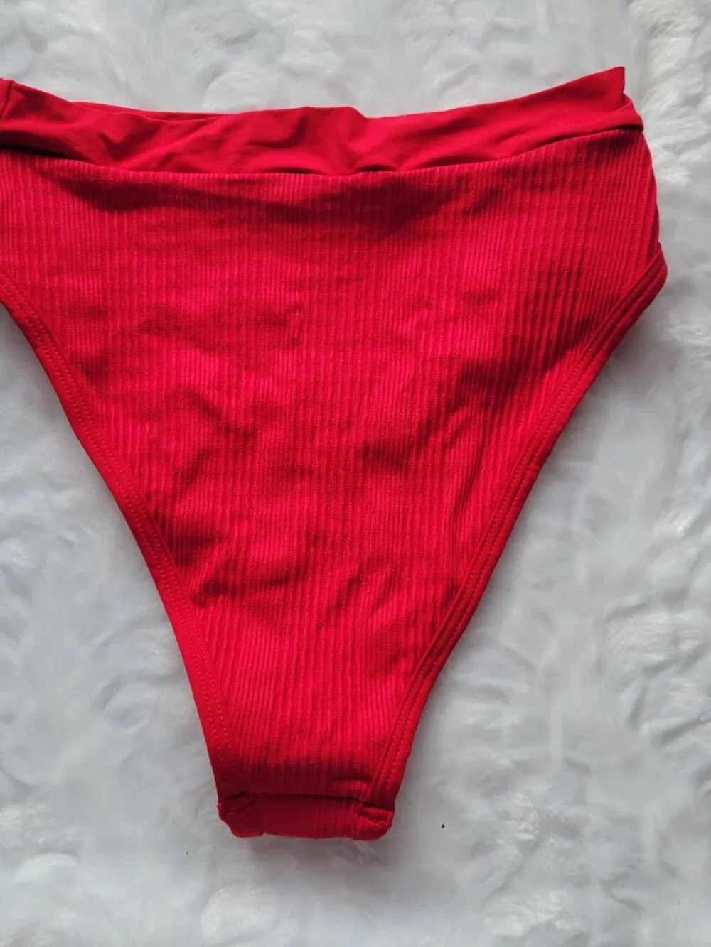 L*Space Red  Bikini Bottom Women's XL Ribbed Swimwear by Revolve NWOT